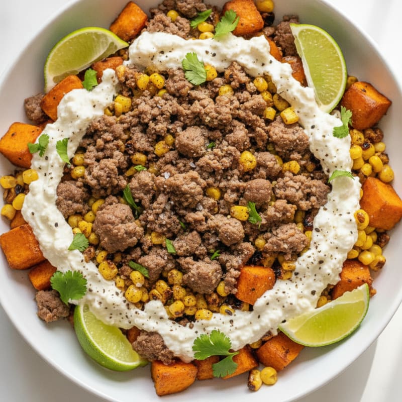Ground Beef Mexican Street Corn Bowl
