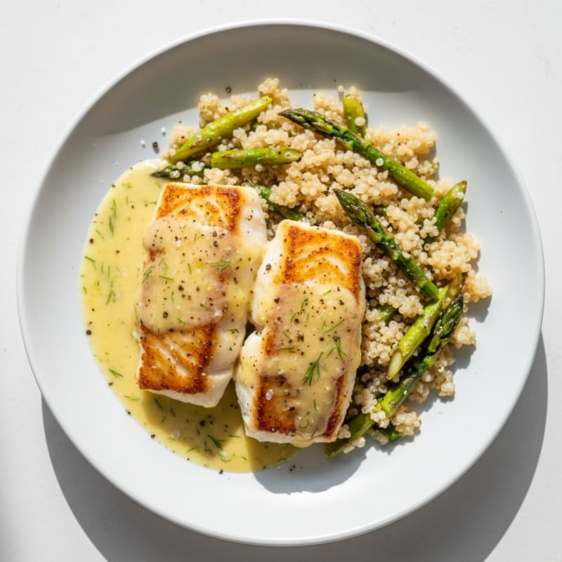 Pan-Seared Cod with Lemon-Dill Sauce
