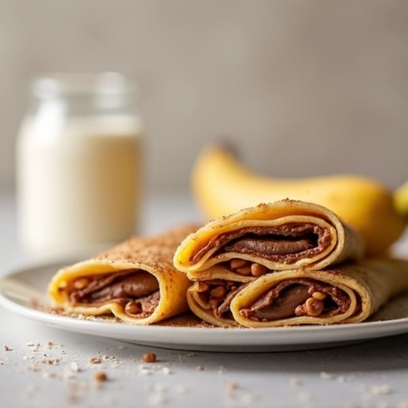 Banana Protein Crepes with Creamy Chocolate Hazelnut Filling
