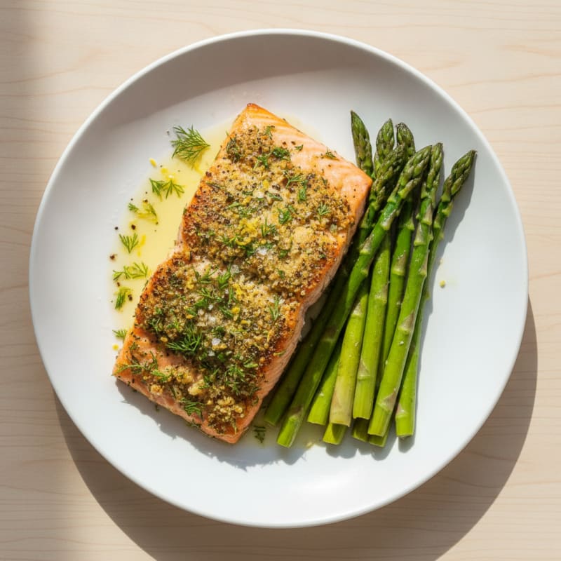 Lemon Herb Baked Salmon with Asparagus
