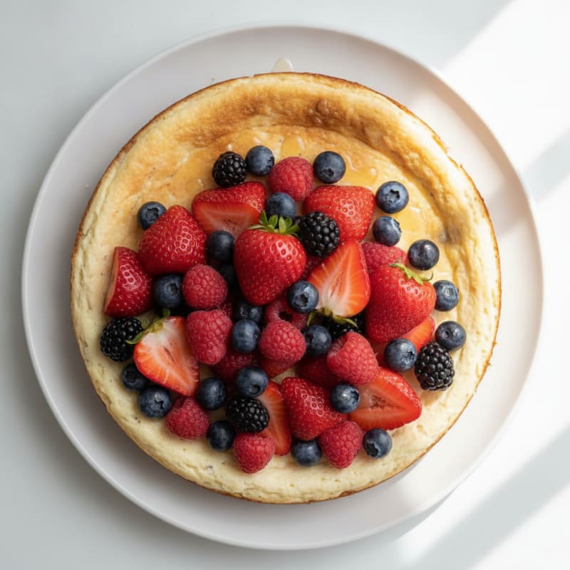 Creamy Greek Yogurt Protein Cheesecake with Fresh Berries