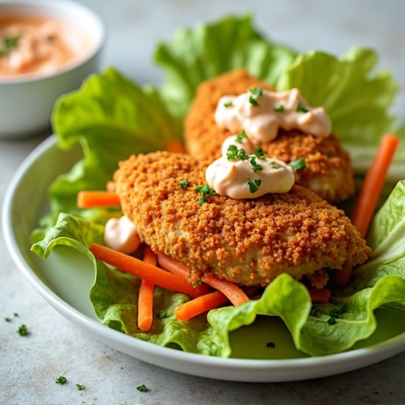 Crispy Buffalo Ranch Chicken Lettuce Wraps