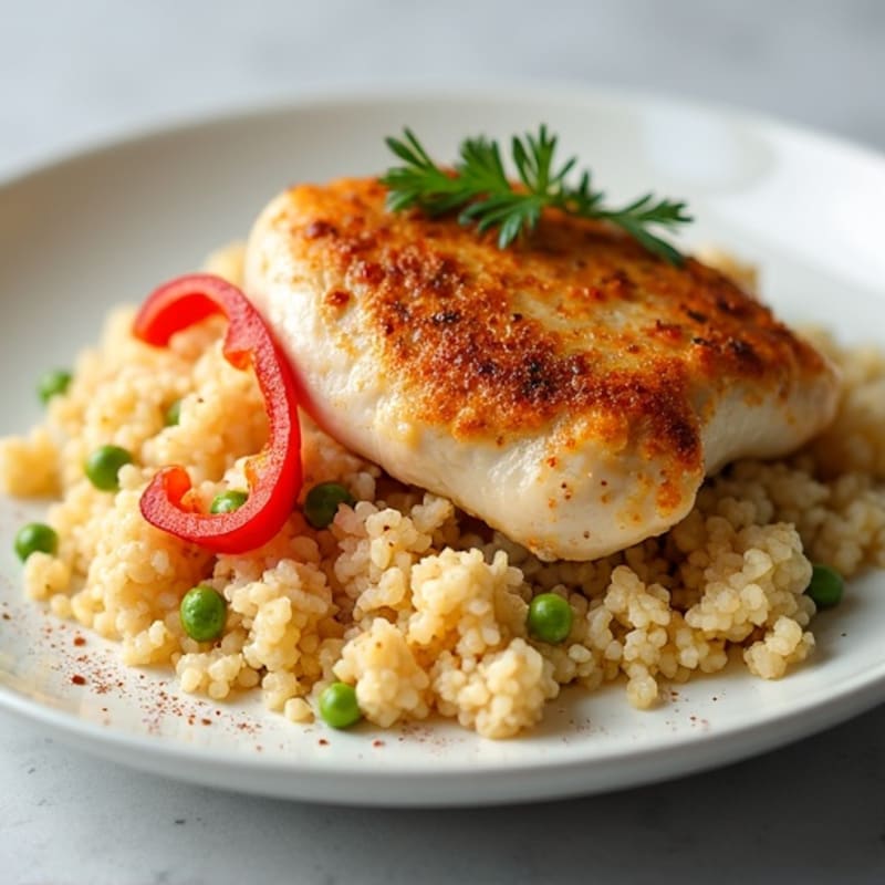 Creamy Yogurt-Spiced Chicken with Cauliflower Rice