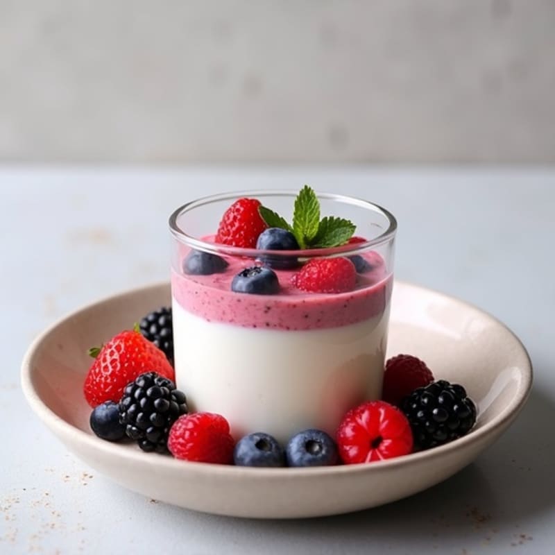 Silky Greek Yogurt Protein Pudding with Mixed Berries