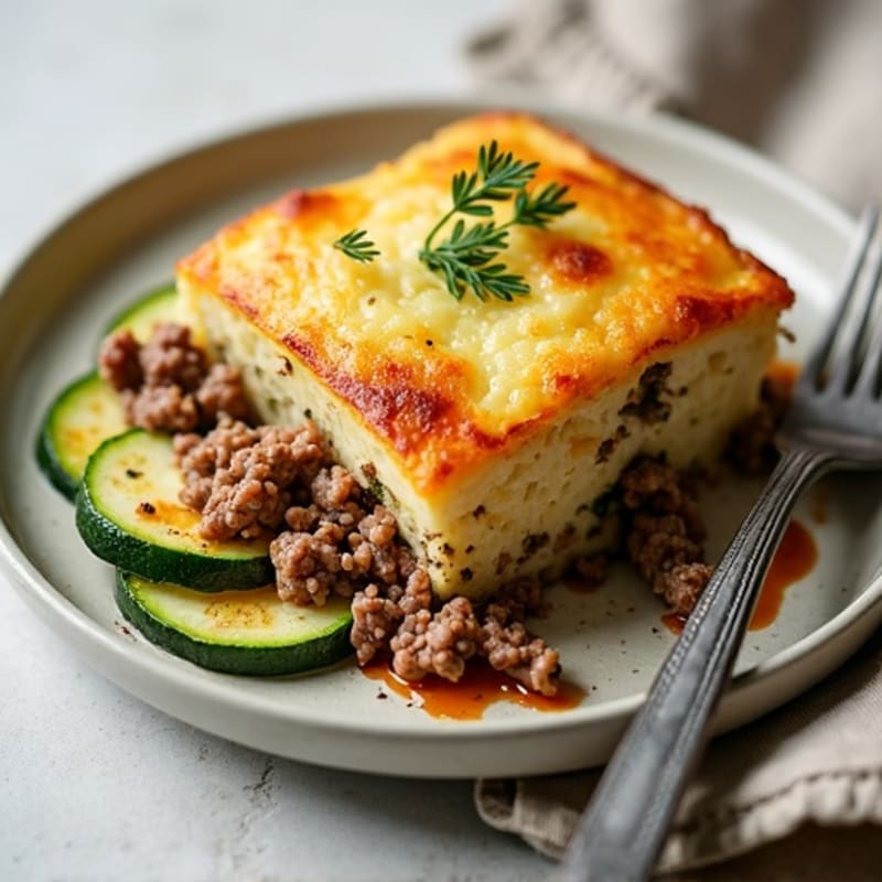 Hearty Lean Beef and Ricotta Zucchini Bake