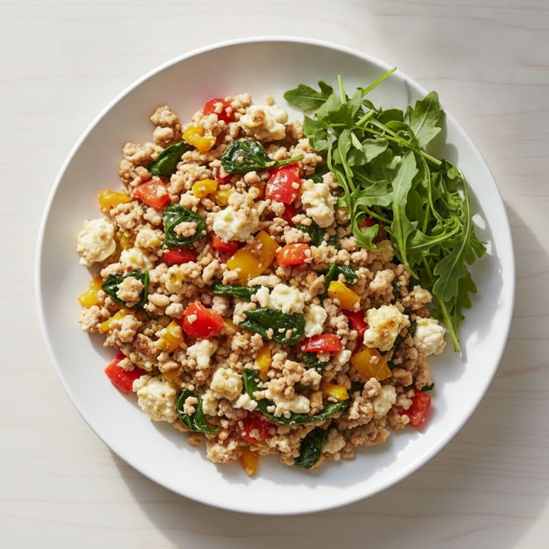 Egg White and Turkey Veggie Scramble