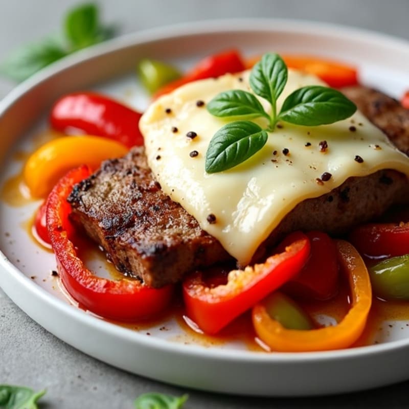 Savory Lean Steak and Sautéed Peppers with Melted Provolone