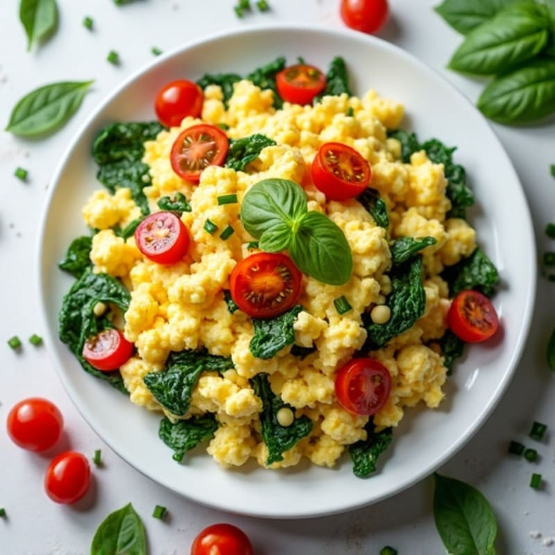 Fluffy Cottage Cheese and Egg Scramble with Fresh Herbs