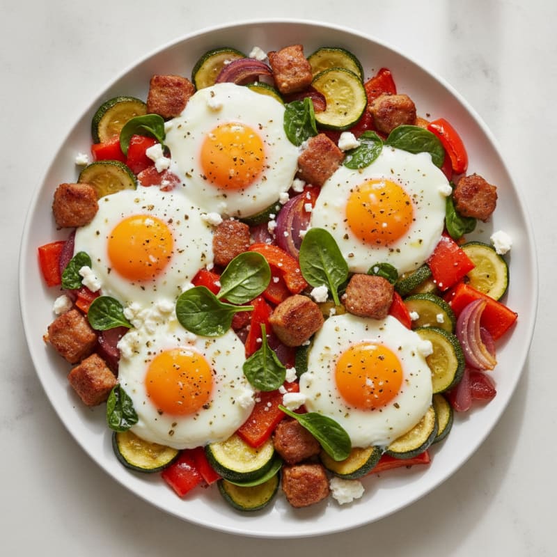 Sheet Pan Baked Eggs and Veggies