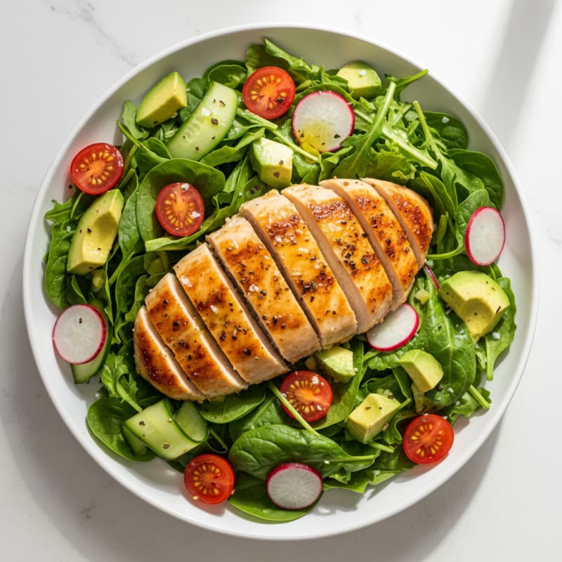 Lemon Herb Chicken and Mixed Greens Salad