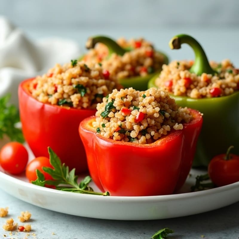 Turkey-Quinoa Stuffed Bell Peppers
