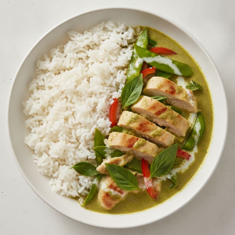 Chicken Green Curry with Jasmine Rice