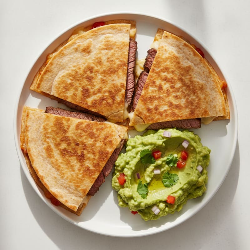 Carne Asada Quesadillas with Guacamole