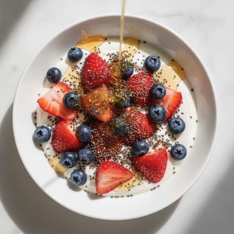 Silky Greek Yogurt with Fresh Berries and Chia