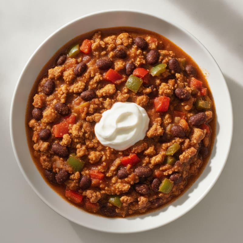 Lean Turkey Chili with Black Beans and Bell Peppers