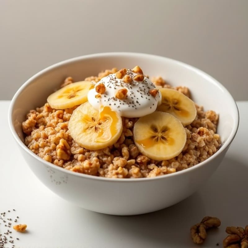 Maple-Glazed Caramelized Banana Oatmeal Bowl