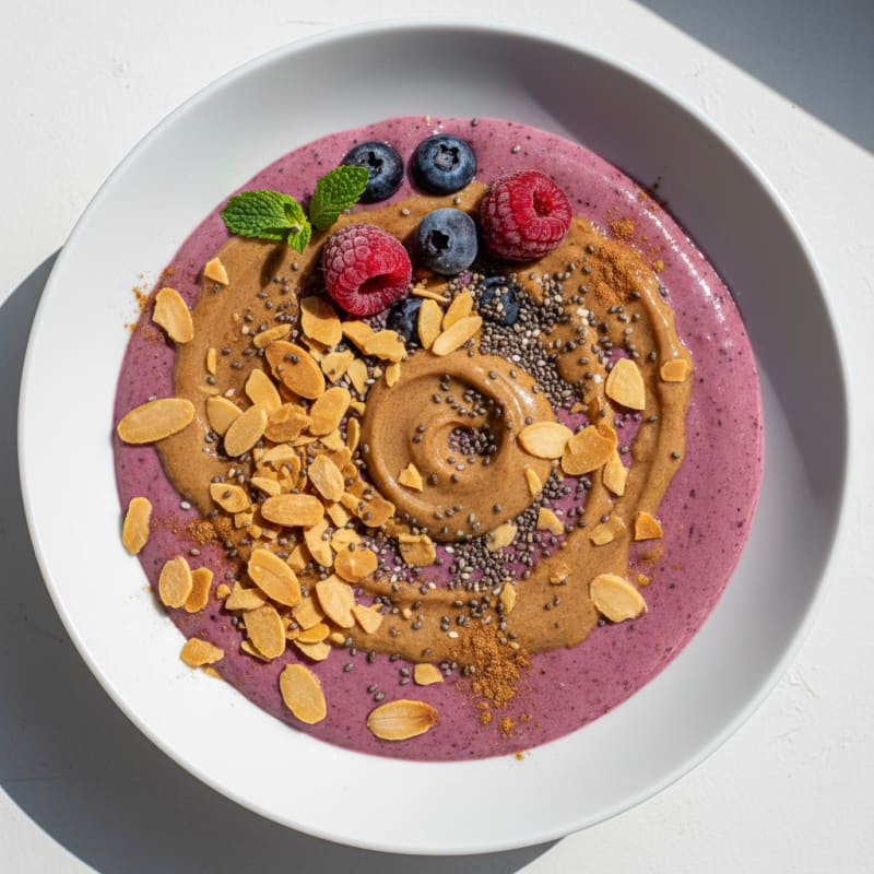 Berry-Almond Breakfast Smoothie Bowl