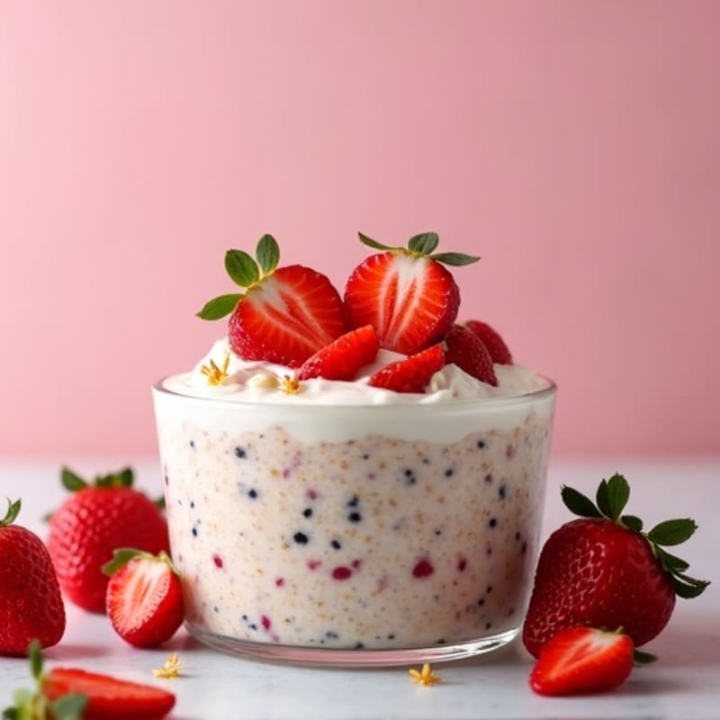Fresh Strawberry Creamy Overnight Oats