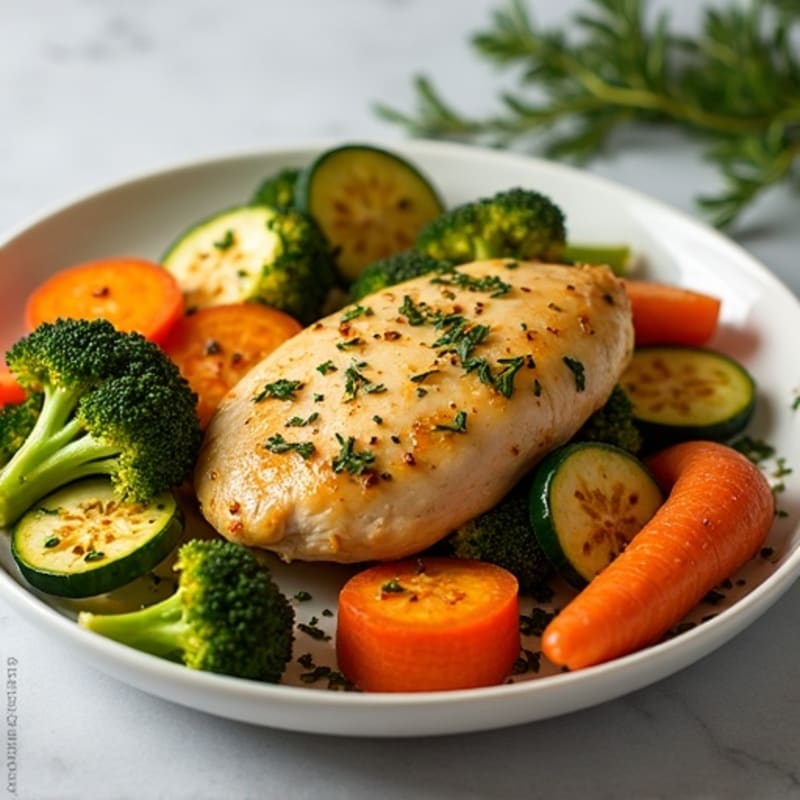 Sheet Pan Lemon Herb Roasted Chicken and Crispy Vegetables