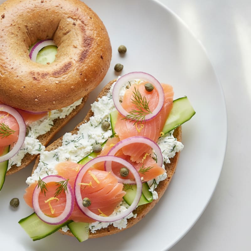 Smoked Salmon Bagel with Dill Cream Cheese