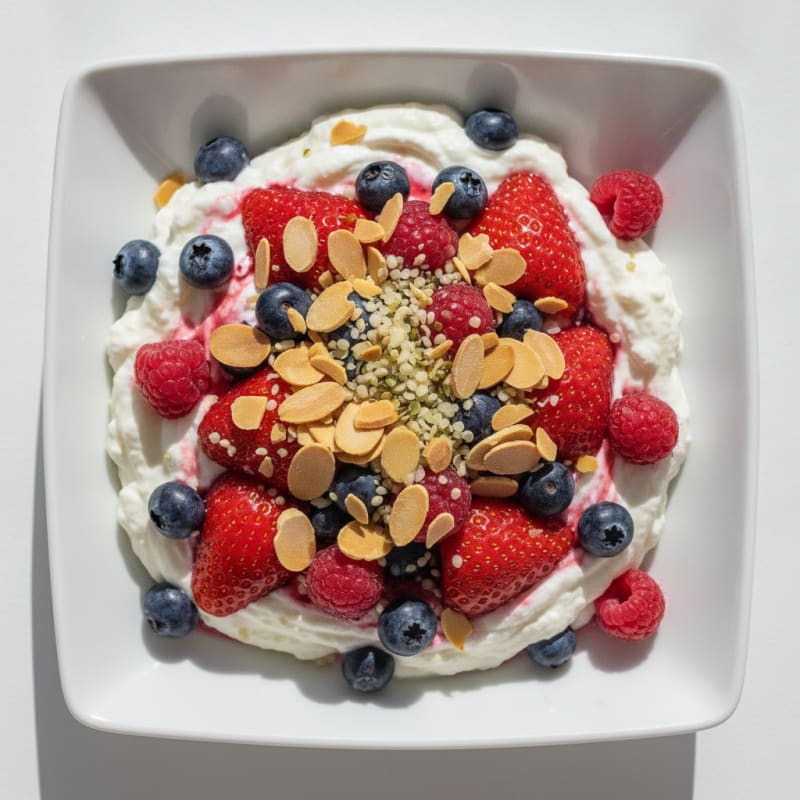 Silky Greek Yogurt Protein Parfait with Mixed Berries