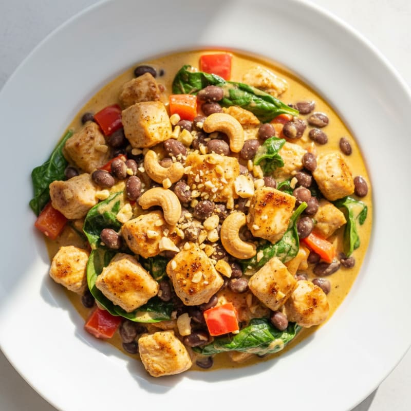 Creamy Coconut Cashew Black Bean Bowl