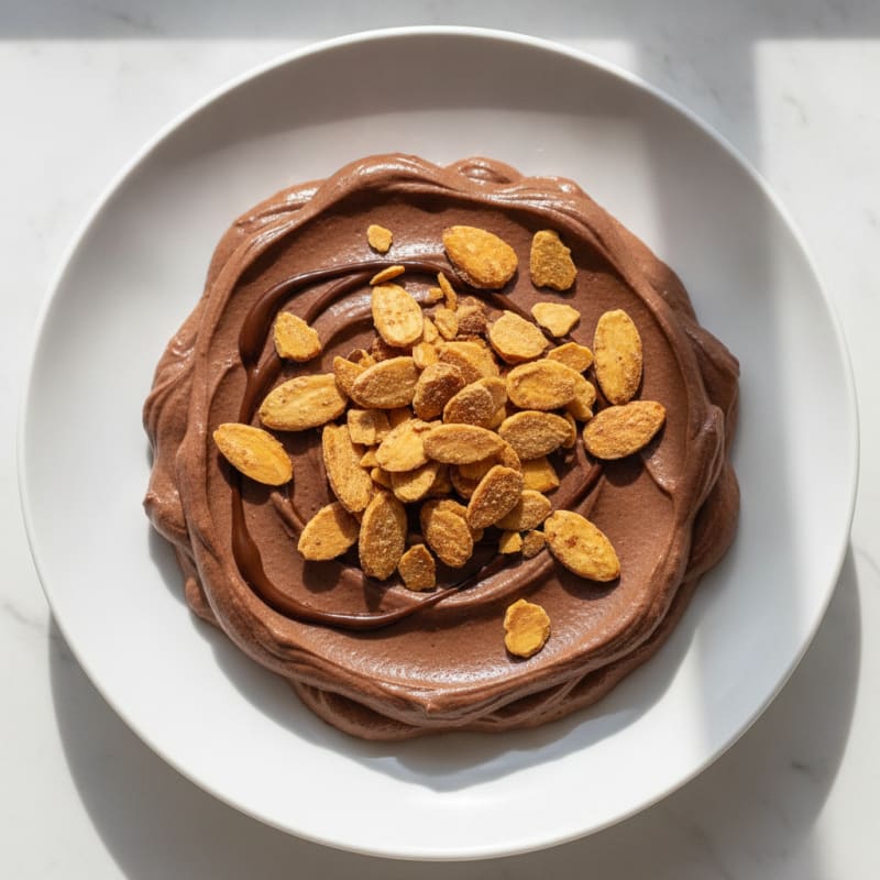 Silky Chocolate Protein Pudding with Toasted Almonds