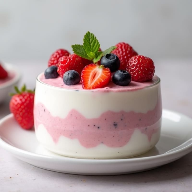 Silky Greek Yogurt Protein Mousse with Fresh Berries