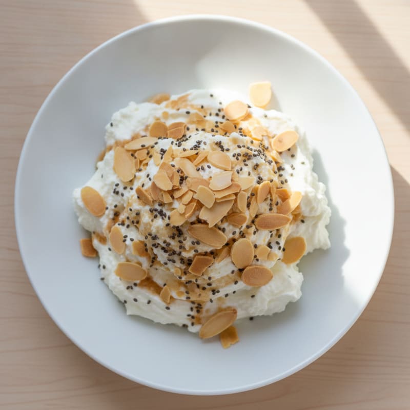 Silky Vanilla Protein Yogurt with Chia and Almonds