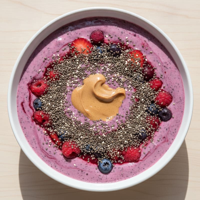 Greek Yogurt Protein Smoothie with Berries and Chia Seeds
