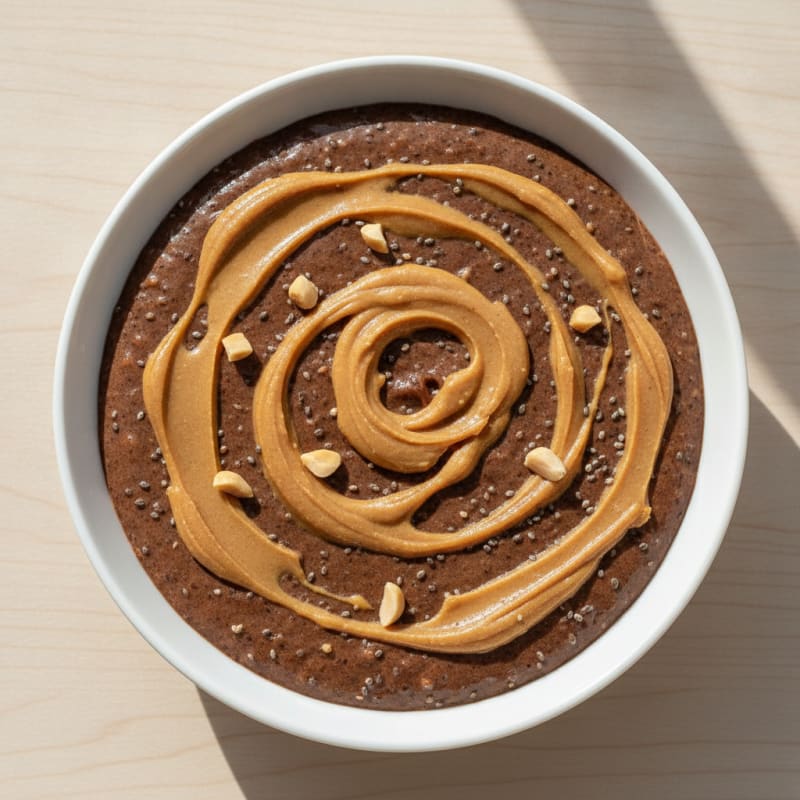 Silky Chocolate Protein Pudding with Peanut Butter Swirl