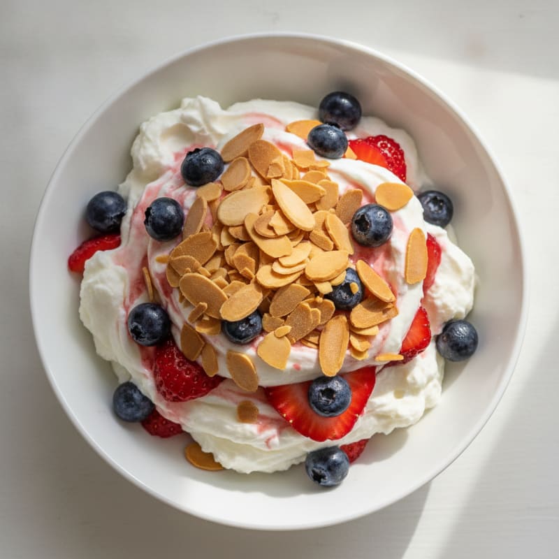 Greek Yogurt Protein Parfait with Berries and Almonds