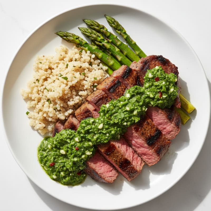 Grilled Steak with Bright Chimichurri Sauce