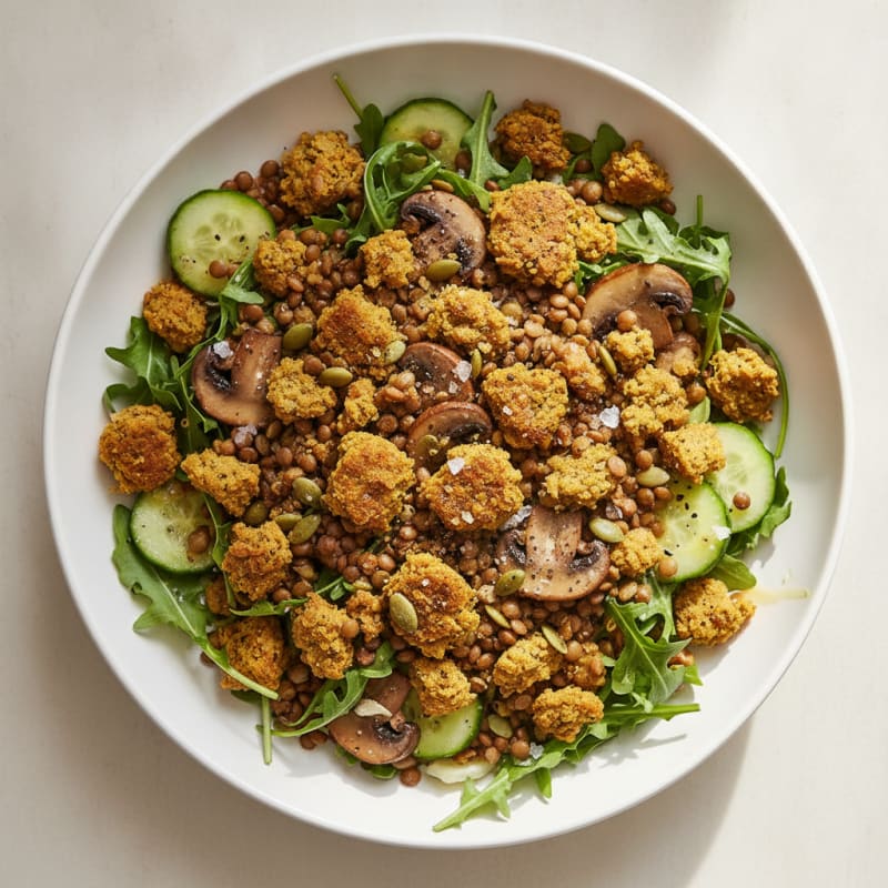 Hearty Lentil & Quinoa Burger Salad
