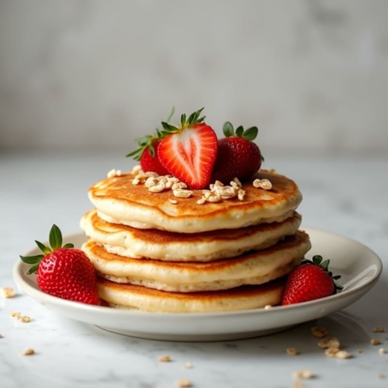 Fluffy Greek Yogurt Oat Flour Pancakes
