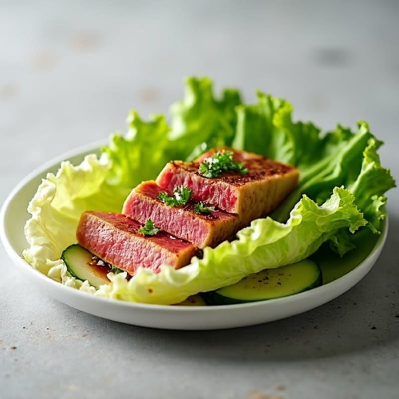Spicy Seared Tuna Lettuce Wrap