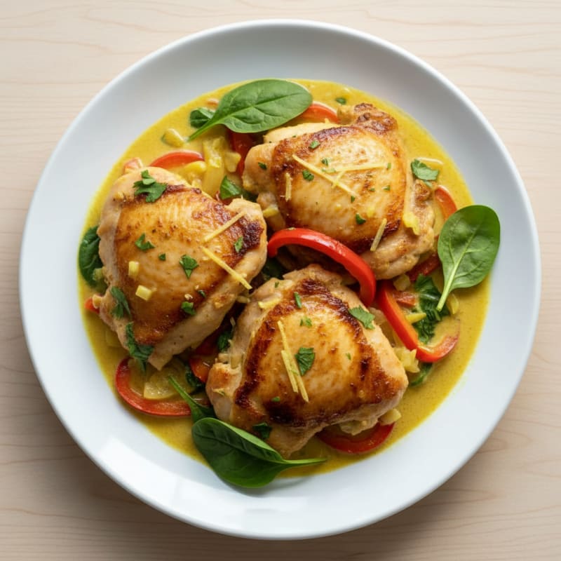 Coconut Milk Braised Chicken Thighs