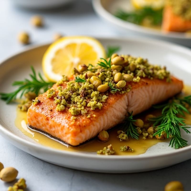 Crispy Pistachio-Crusted Salmon with Citrus-Ginger Glaze