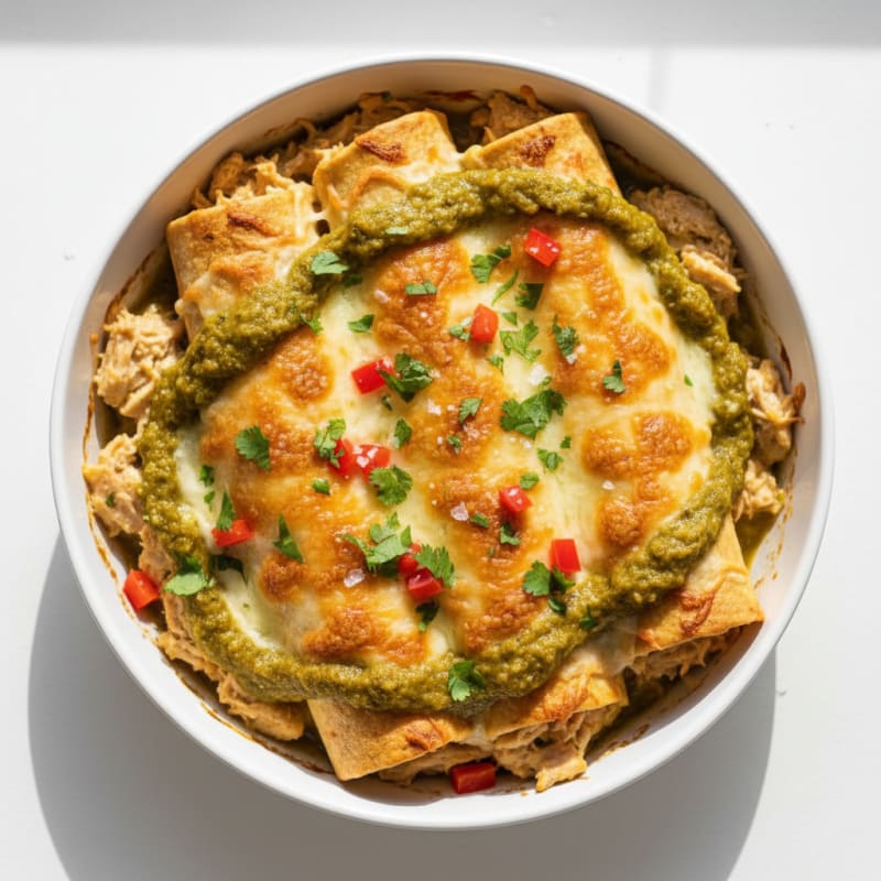 Creamy Chili-Lime Chicken Enchiladas