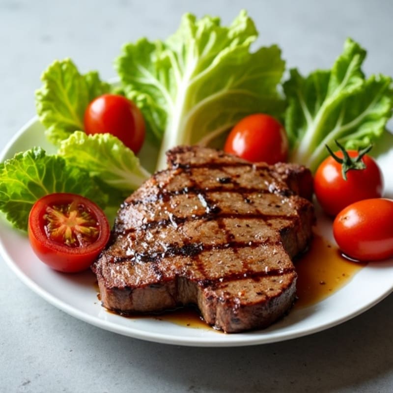 Grilled Steak Salad with Crisp Romaine and Cherry Tomatoes