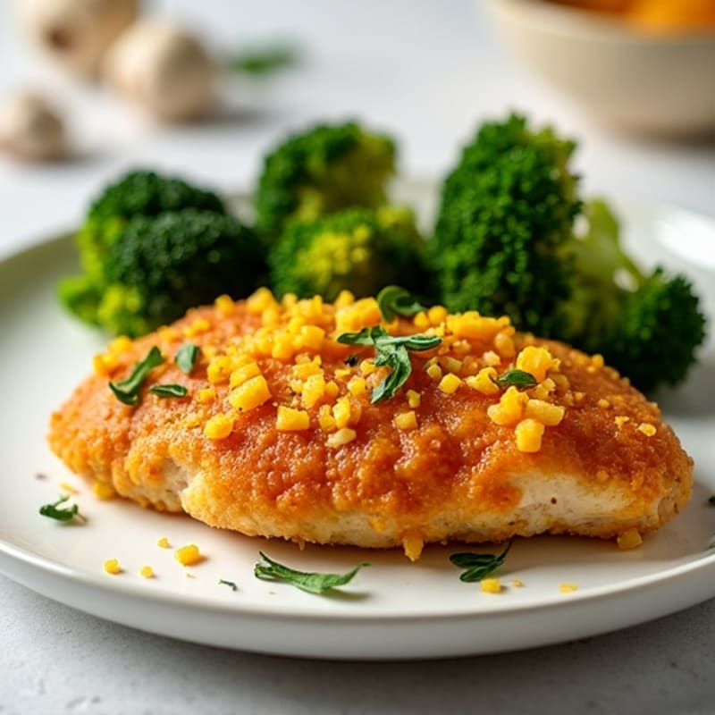 Crispy Baked Orange Chicken with Roasted Broccoli