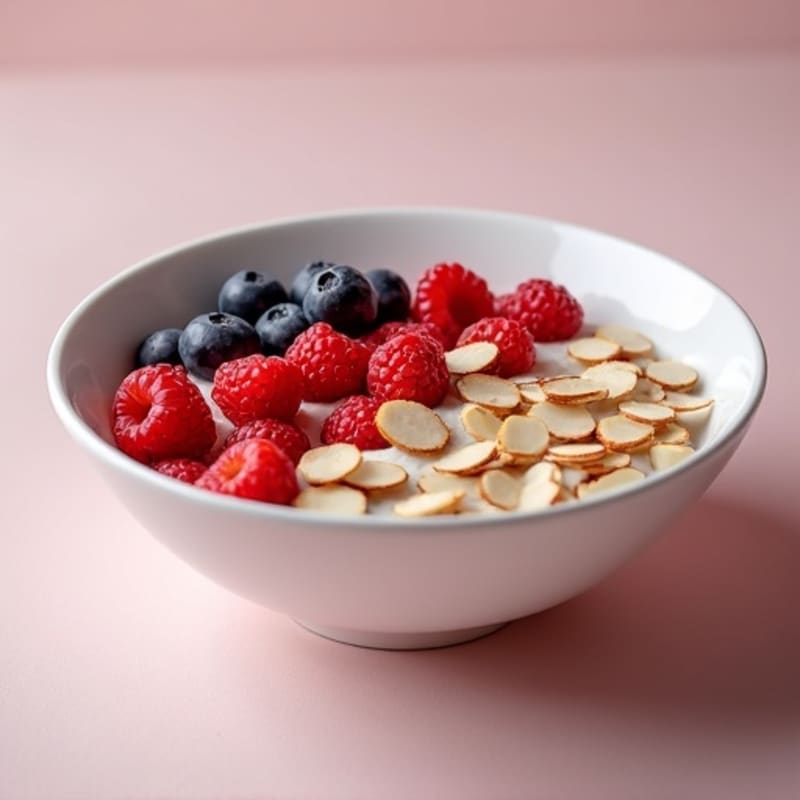 Greek Yogurt Protein Bowl with Mixed Berries and Almonds