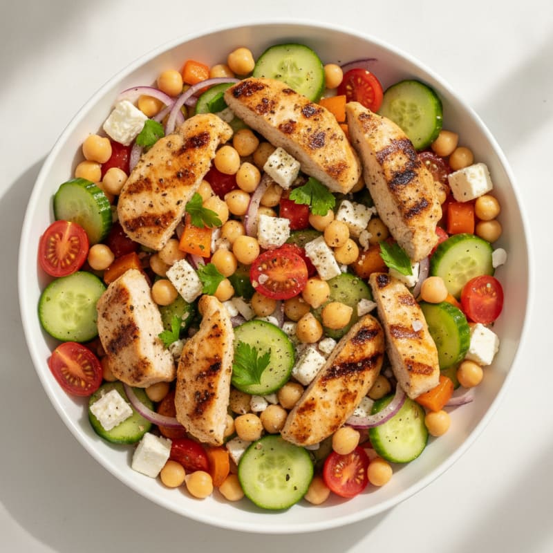 Mediterranean Chickpea Salad with Lemon-Herb Dressing