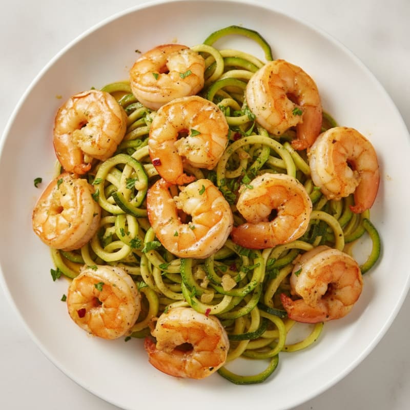 Garlic Butter Shrimp Scampi over Zucchini Noodles