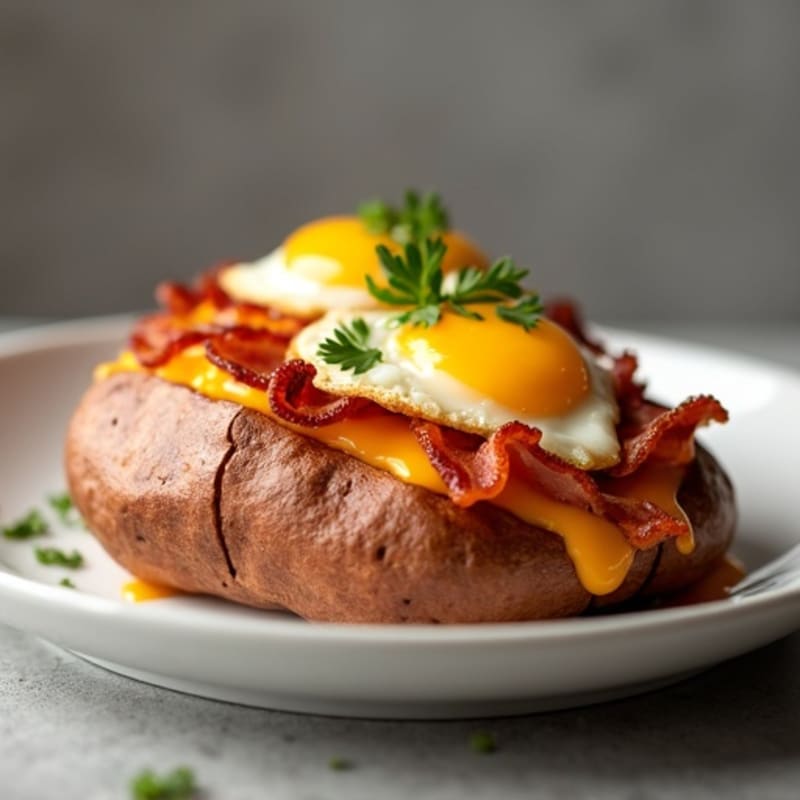 Crispy Bacon-Stuffed Sweet Potatoes with Sharp Cheddar