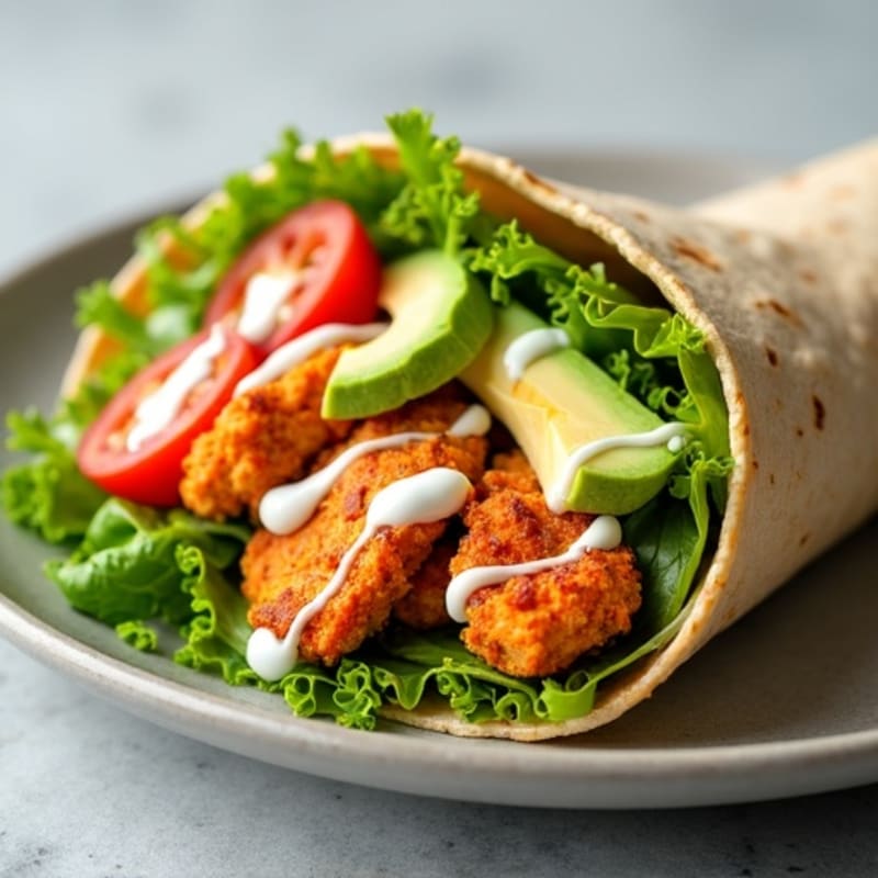 Healthy Crispy Buffalo Chicken Wrap