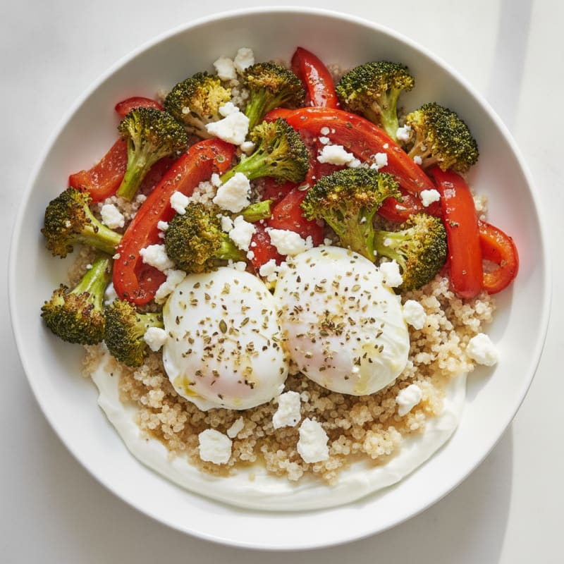 Roasted Vegetable and Feta Grain Bowl