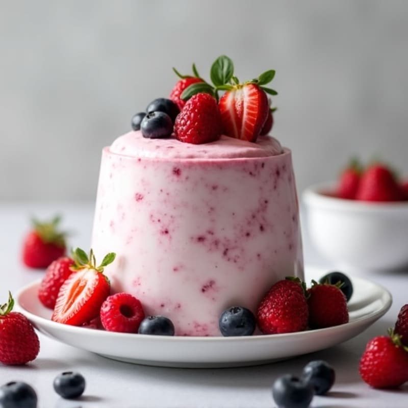 Silky Greek Yogurt Protein Mousse with Berries