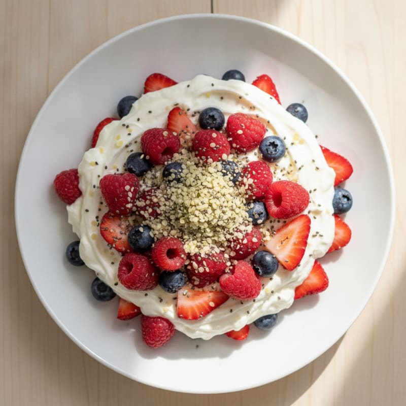 Greek Yogurt Protein Parfait with Mixed Berries