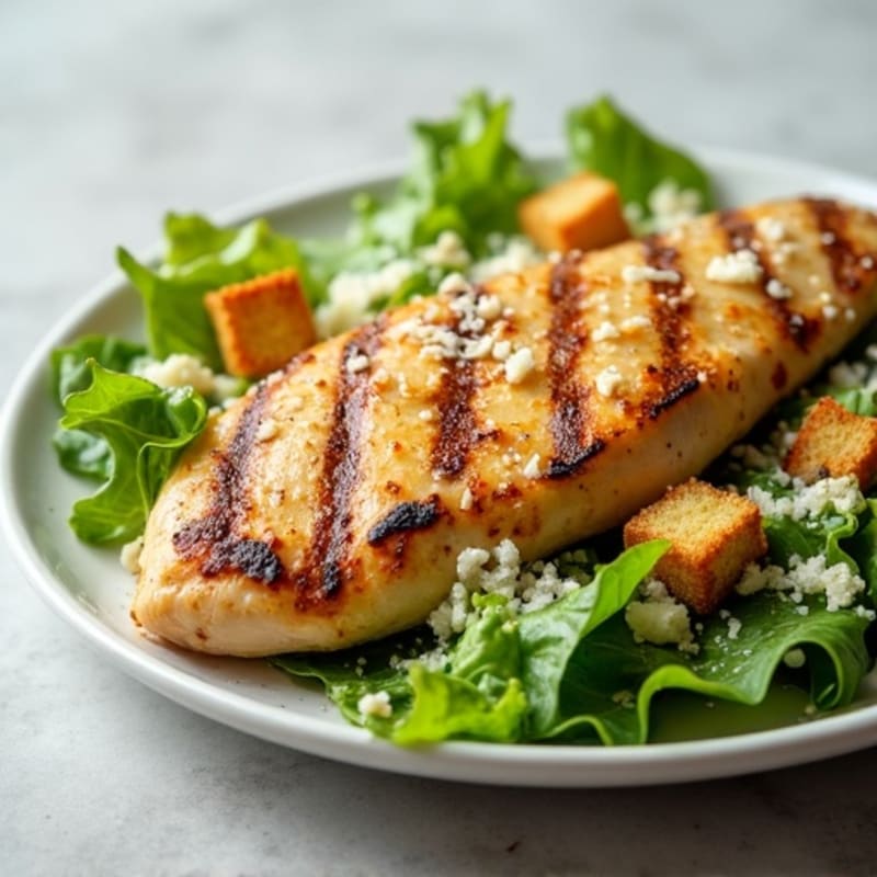 Grilled Chicken and Crispy Romaine Caesar Salad